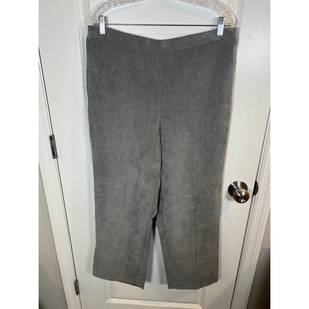 Alfred Dunner‎ Womens Corduroy Classic Fit Comfort Waist Pants Gray 16P NWT
